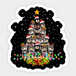 Schnauzer Dogs Tree Christmas Sweater Xmas Sticker